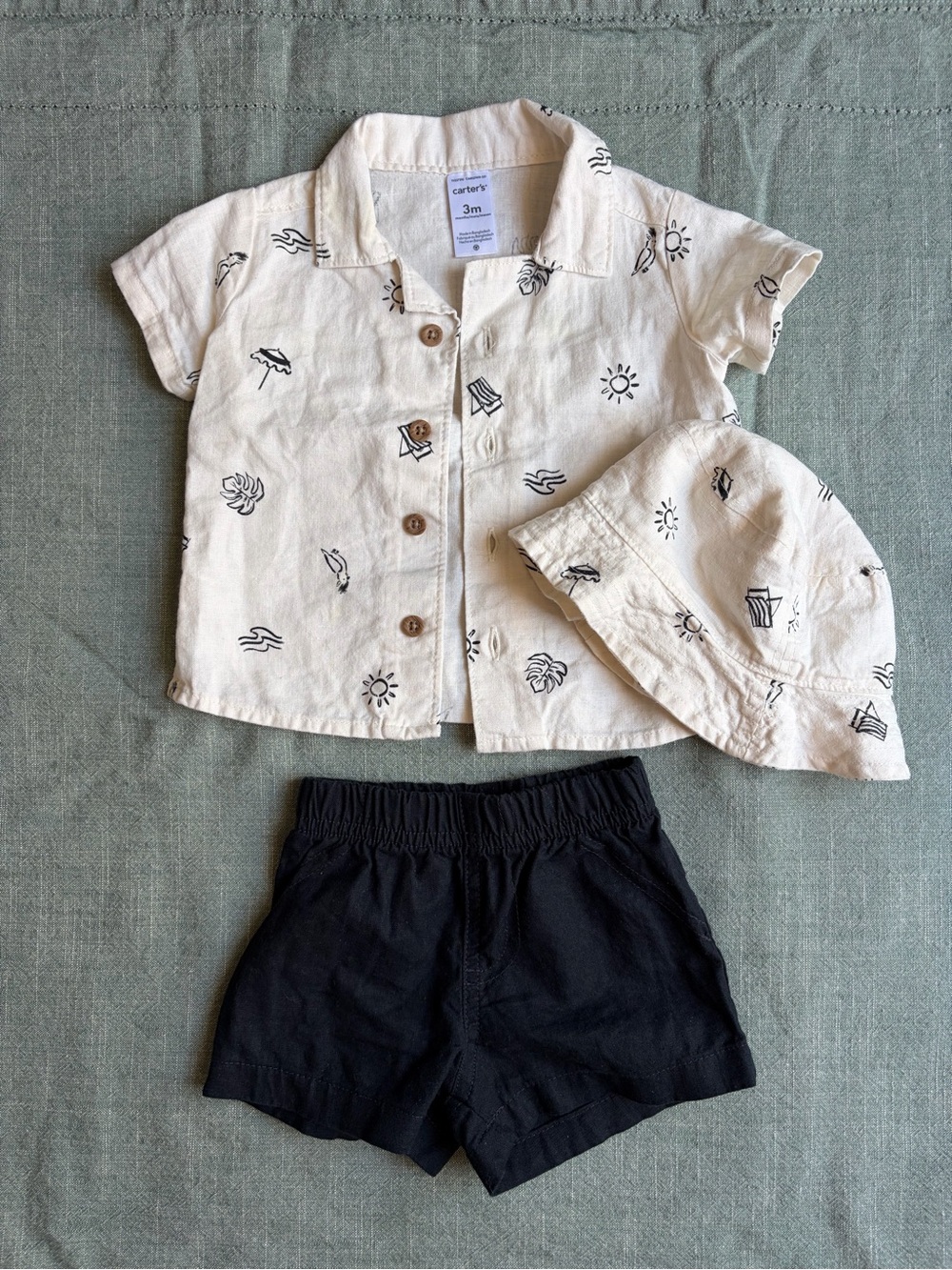 3-Piece Beachy Baby Boy Carter’s Outfit Set 3m